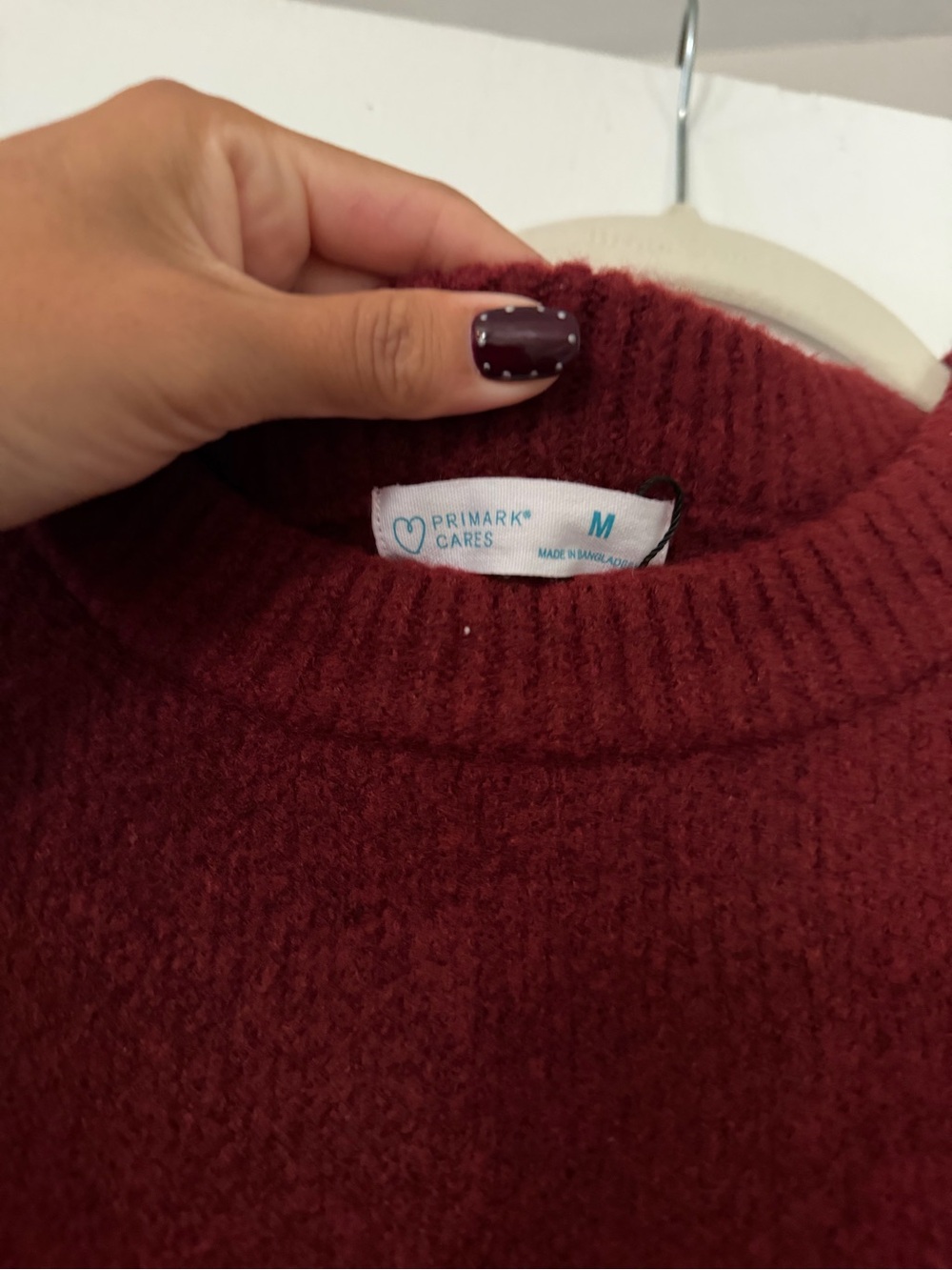 Primark Women's Deep Burgundy Crewneck Sweater